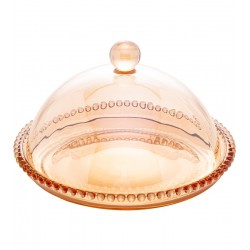 Queijeira 19,5cm Por 12cm Pearl Âmbar De Cristal Ecológico Wolff